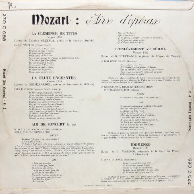 画像1: [270 C 088]アンドレ・ジョリヴェ/モーツァルト：オペラ・アリア集（10吋盤）