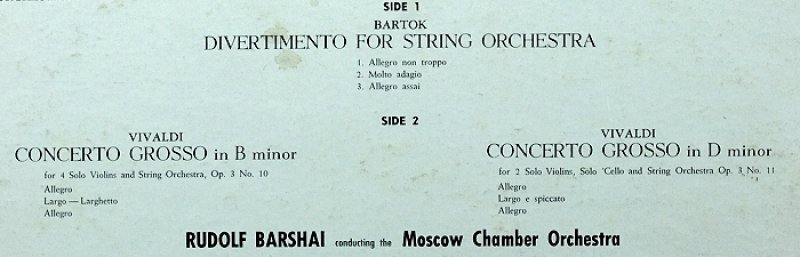 画像2: [CS6332]]ルドルフ・バルシャイ：バルトーク：ディヴェルティメント (2)