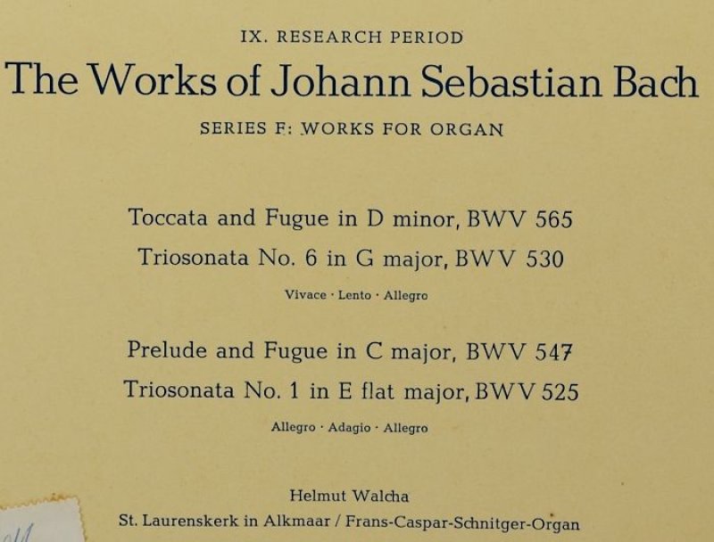 画像2: [ARC73124]ヘルムート・ヴァルヒャ/バッハ：トッカータとフーガ他 (2)