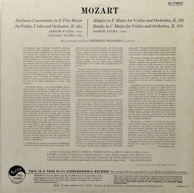 画像1: [DL710037]/モーツァルト：協奏交響曲K364