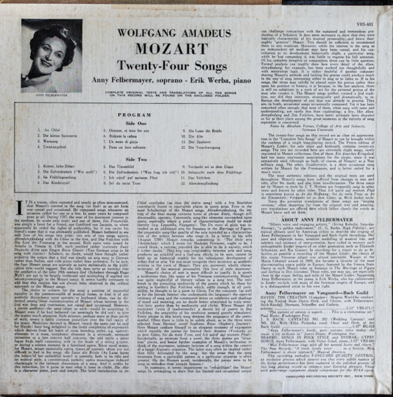 画像2: アニー・フェルバーマイヤー/モーツァルト:24の歌曲集 (2)