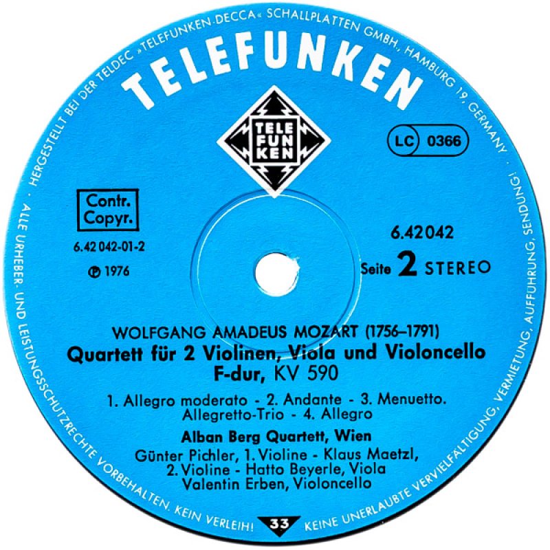 画像4: アルバン・ベルク弦楽四重奏団/モーツァルト弦楽四重奏曲第22,23番 (4)