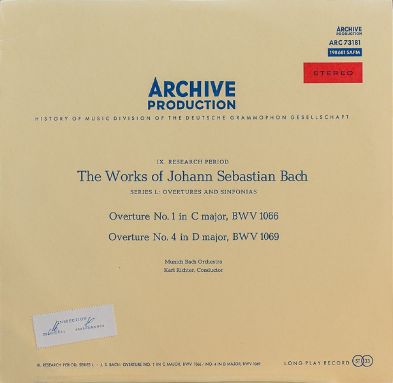 画像1: カール・リヒター/バッハ：管弦楽組曲第1，4番　BWV1066,1069 (1)