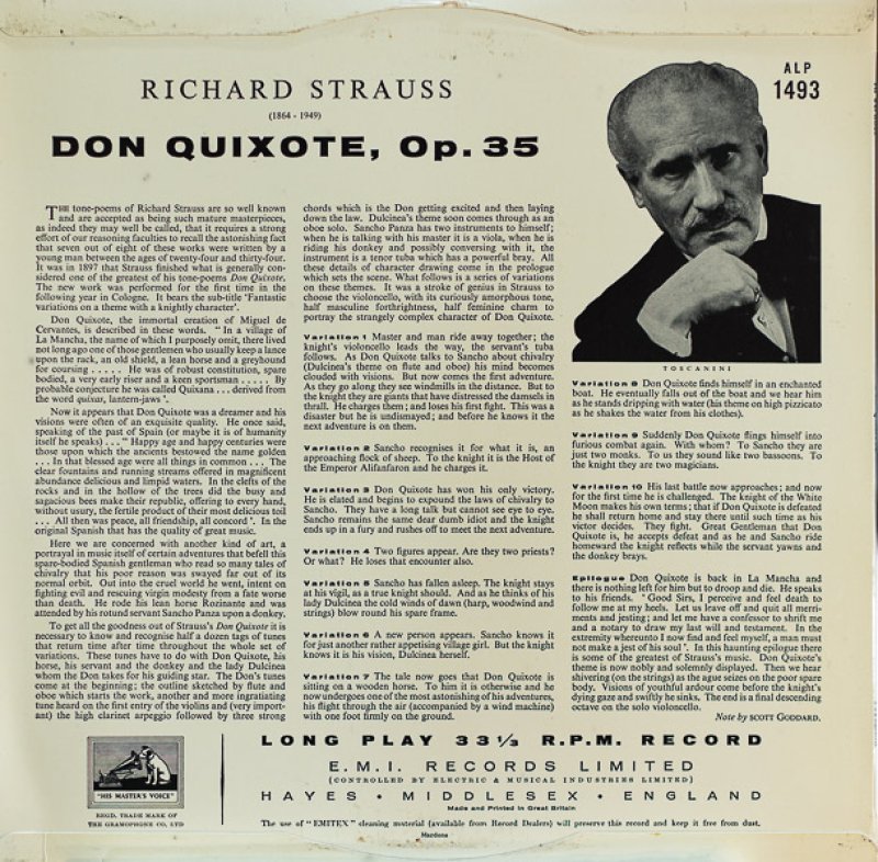 画像2: アルトゥーロ・トスカニーニ/R.シュトラウス:ドン・キホーテ作品35 (2)