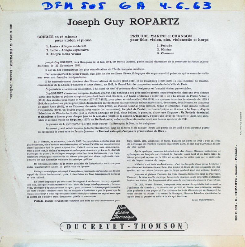 画像2: ドヴィ・エルリー(Vn)/ギィ・ロパルツ:ヴァイオリン・ソナタ (2)