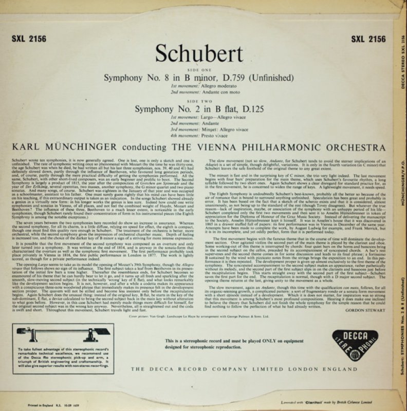 画像2: カール・ミュンヒンガー/シューベルト:交響曲第8番ロ短調D759 「未完成」 (2)
