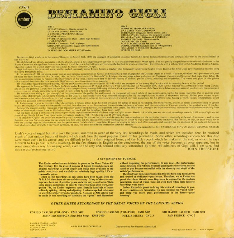 画像2: ベンジャミーノ・ジーリ（tr）/ゴメス：奴隷ほか (2)