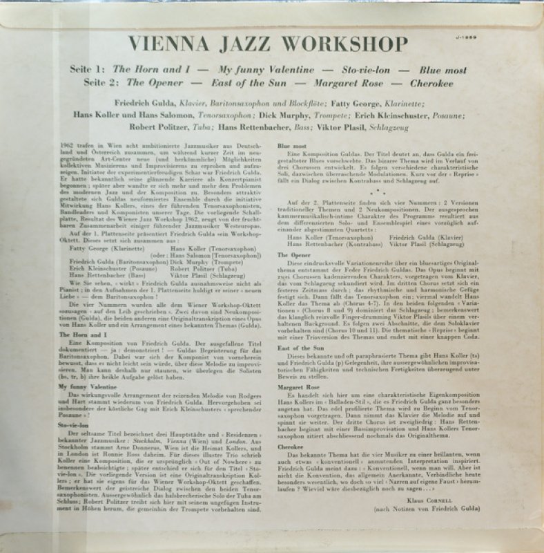 画像2: フルードリッヒ・グルダ(p) 、ハンス・コラー(ts)他/ウィーン・ジャズ・ワークショップ (2)