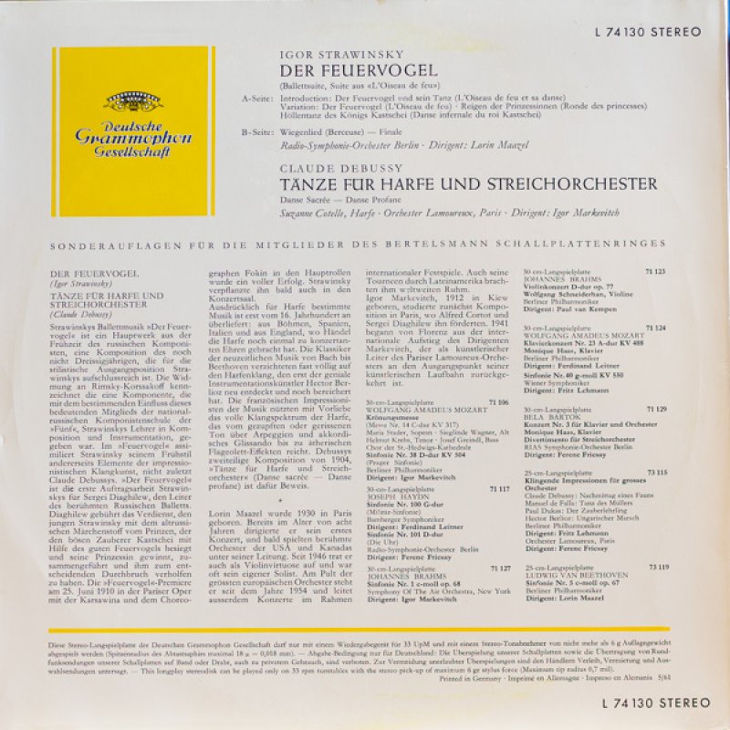 画像2: ロリン・マゼール/ストラヴィンスキー:火の鳥(10吋盤) (2)