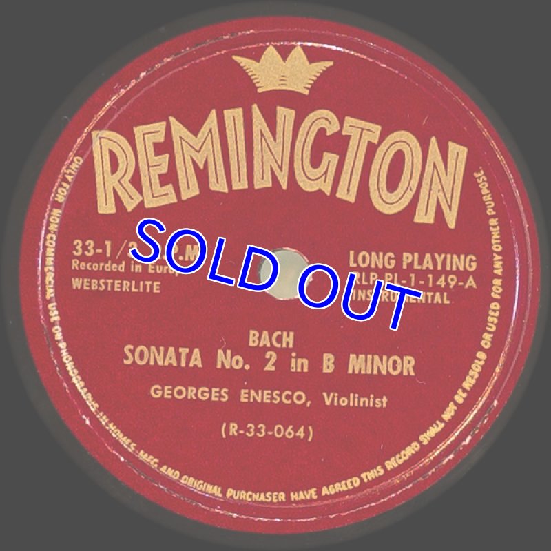 画像3: ジョルジュ・エネスコ（Vn）/バッハ：無伴奏ヴァイオリン・ソナタ第2番ロ短調 (3)