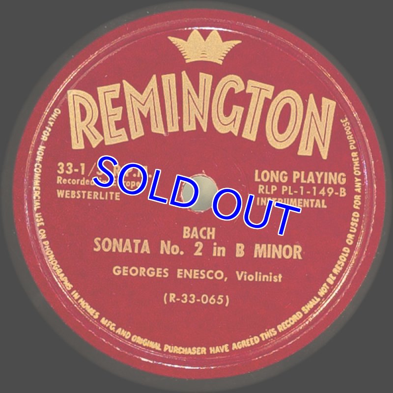画像4: ジョルジュ・エネスコ（Vn）/バッハ：無伴奏ヴァイオリン・ソナタ第2番ロ短調 (4)