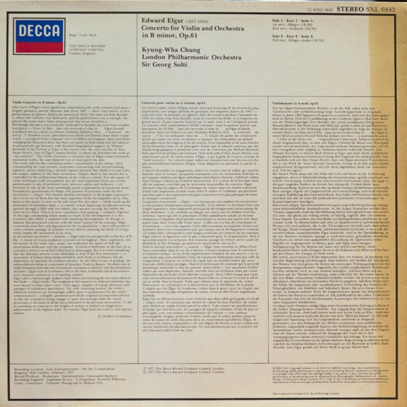 画像2: チョン・キョンファ(Vn)/エルガー:ヴァイオリン協奏曲ロ短調作品61 (2)