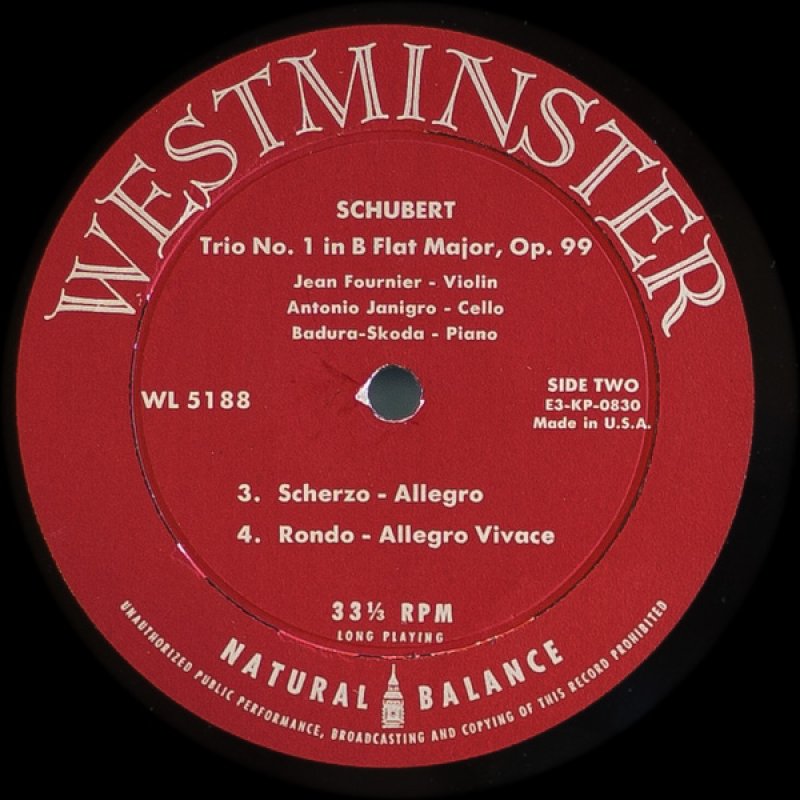 画像4: ジャン・フルニエ(Vn)/シューベルト:ピアノ三重奏曲第1番変ロ長調作品99 (4)