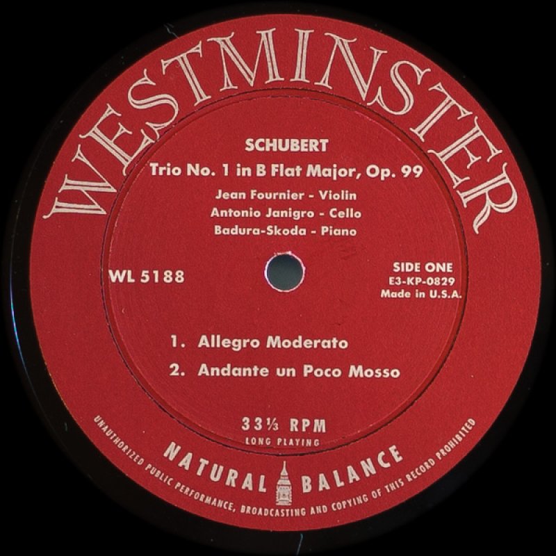 画像3: ジャン・フルニエ(Vn)/シューベルト:ピアノ三重奏曲第1番変ロ長調作品99 (3)