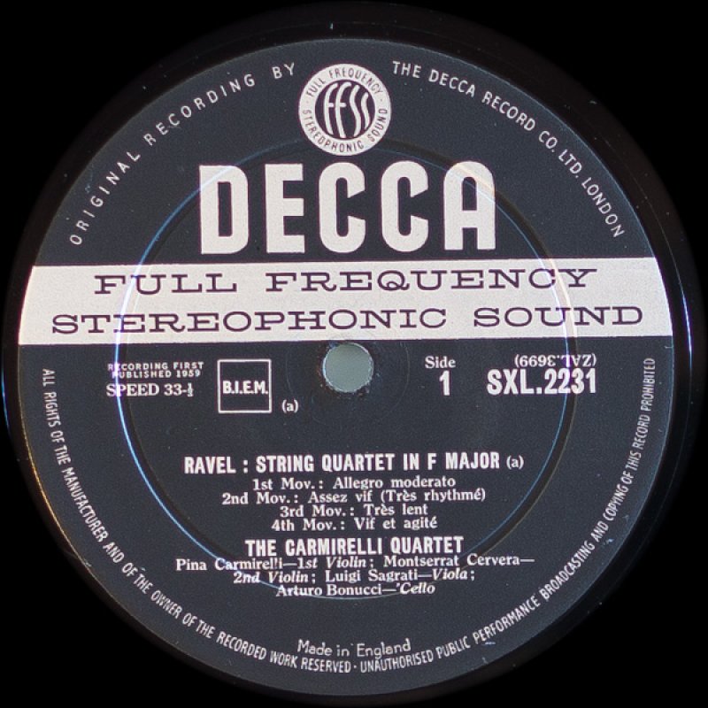 画像4: カルミレッリ弦楽四重奏団/ラヴェル:弦楽四重奏曲ヘ長調 (4)