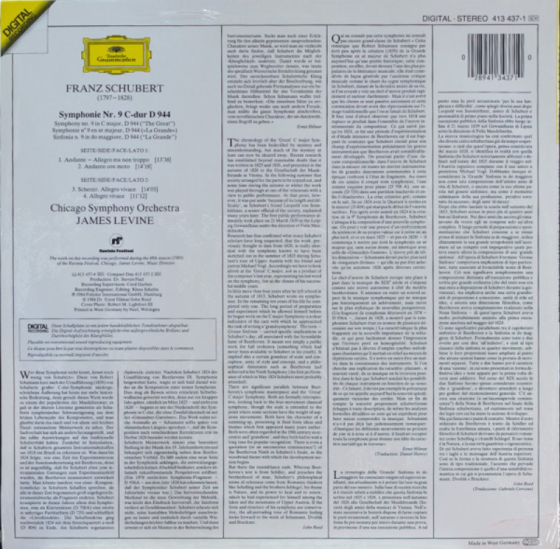 画像2: ジェームズ・レヴァイン指揮/シューベルト：交響曲第9番ハ長調D.944（未開封品） (2)
