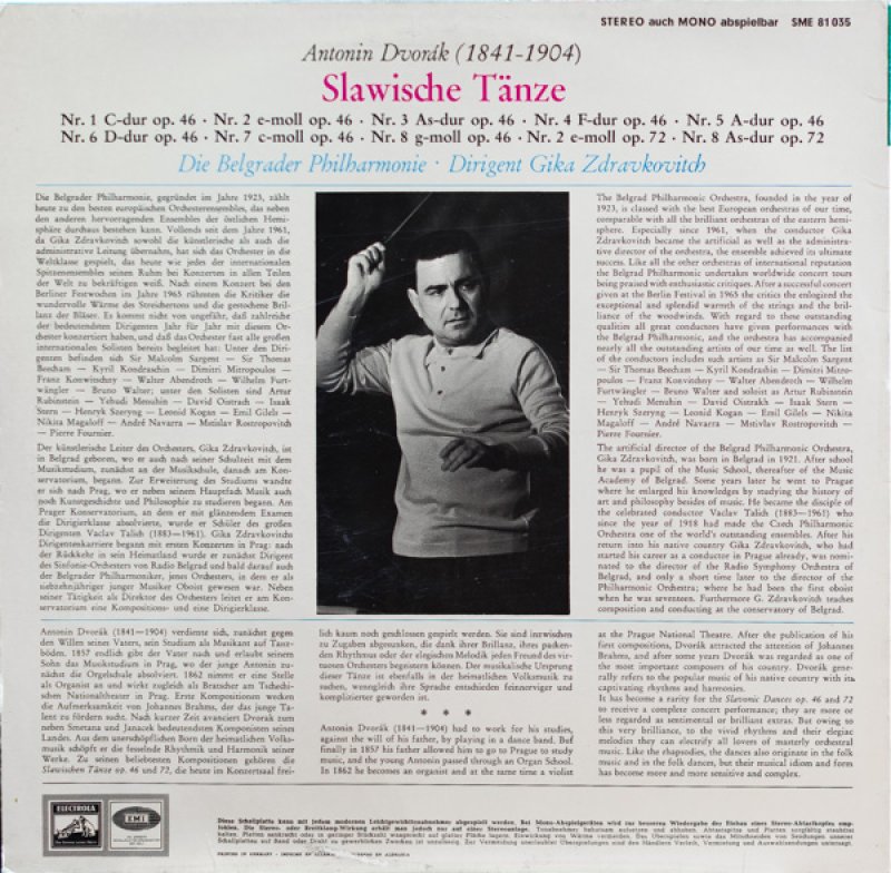 画像2: ギカ・ズドラフコビチ指揮/ドヴォルザーク:スラブ舞曲第1集、第2集-2,8 (2)