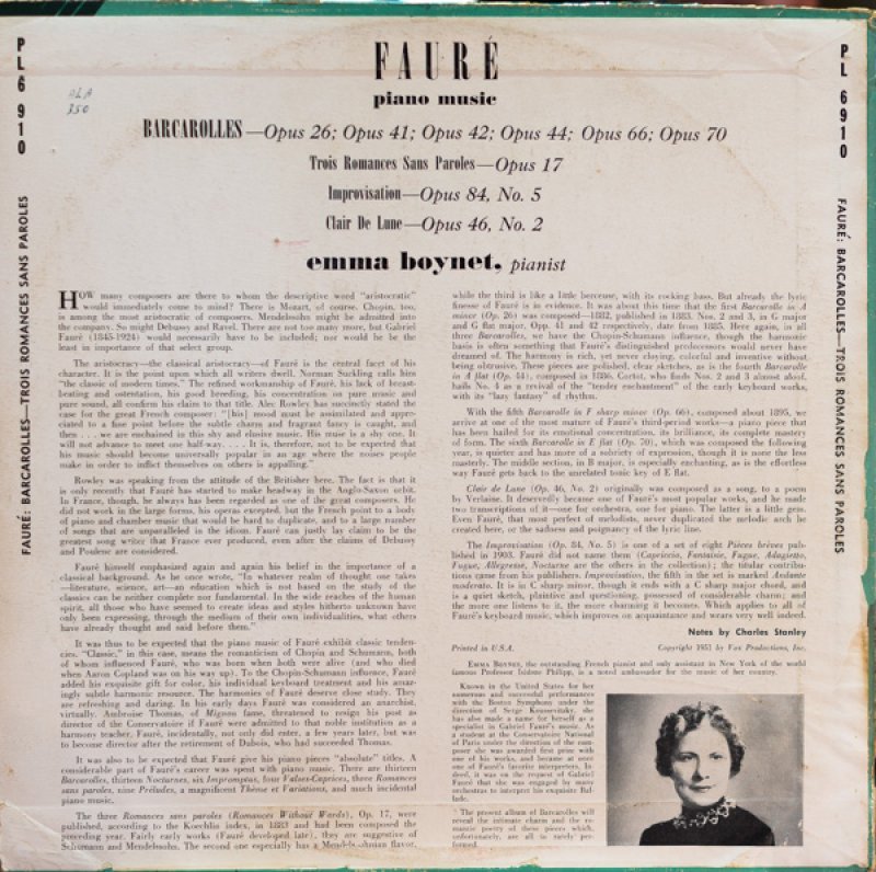 画像2: エンマ・ボワネ(pf)フォーレ・ピアノ作品集 (2)