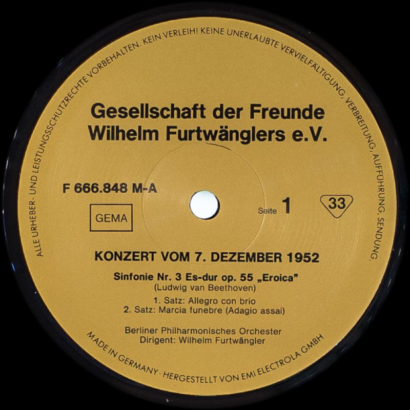画像3: ヴィルヘルム・フルトヴェングラー/ベートーヴェン；交響曲第3番変ホ長調作品55「エロイカ」 (3)