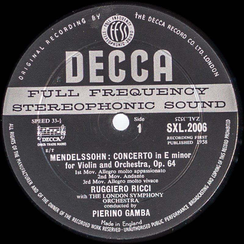 画像4: ルッジェーロ・リッチ(Vn)/メンデルスゾーン:ヴァイオリン協奏曲ホ短調作品64 (4)