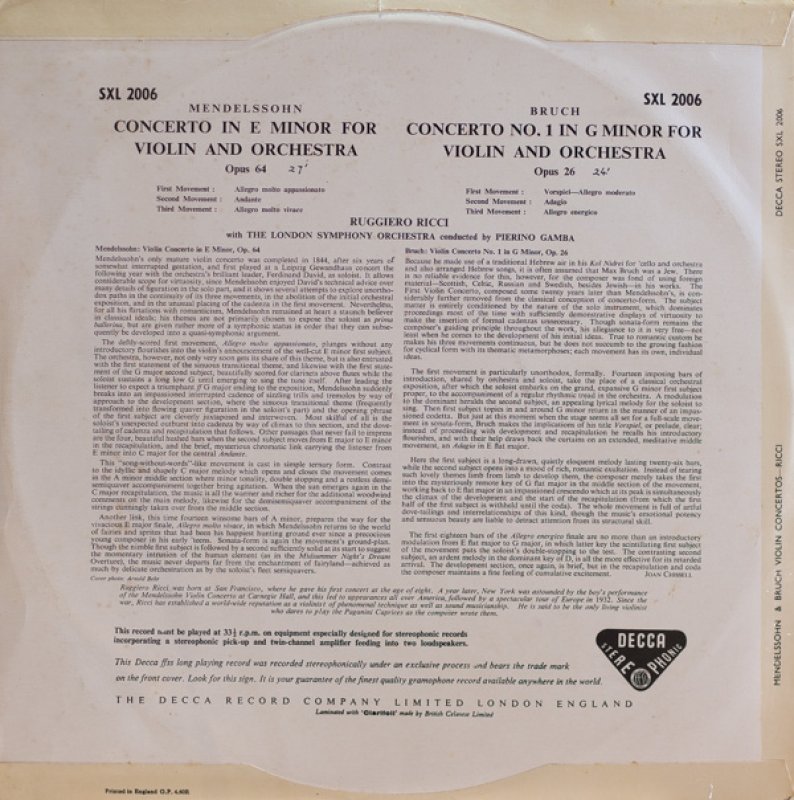 画像2: ルッジェーロ・リッチ(Vn)/メンデルスゾーン:ヴァイオリン協奏曲ホ短調作品64 (2)