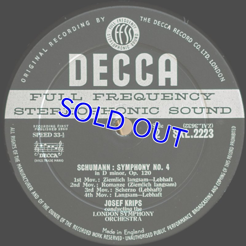 画像4: ヨーゼフ・クリップス指揮/シューマン： 交響曲第1番、第2番 (4)