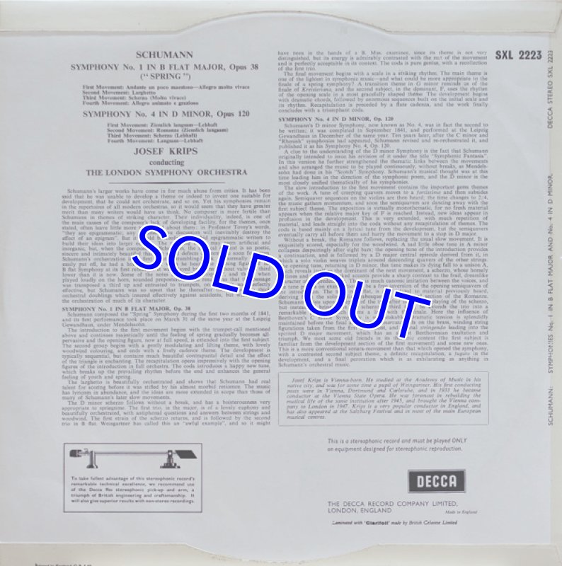 画像2: ヨーゼフ・クリップス指揮/シューマン： 交響曲第1番、第2番 (2)