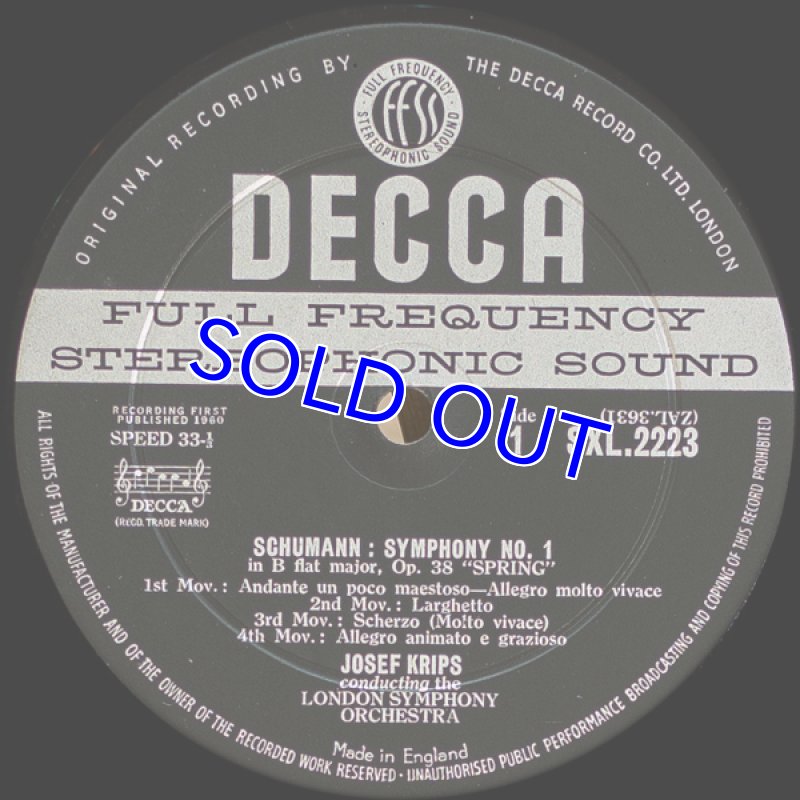 画像3: ヨーゼフ・クリップス指揮/シューマン： 交響曲第1番、第2番 (3)