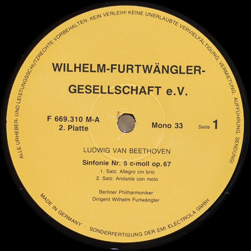 画像4: ヴィルヘルム・フルトヴェングラー指揮/ベートーヴェン:ベートーヴェン: 交響曲第5番「運命」 交響曲第6番「田園」2枚組 (4)