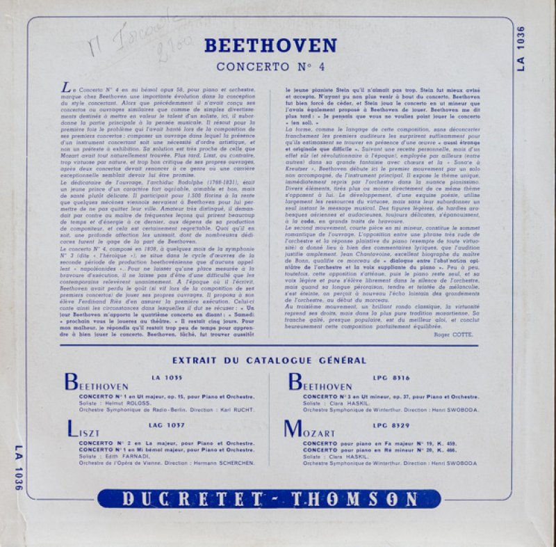 画像2: パウル・バドゥラ=スコダ(pf)/ベートーヴェン:ピアノ協奏曲第4番ト長調作品58 (2)