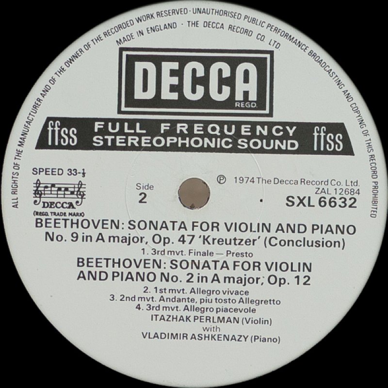 画像4: イツァーク・パールマン(Vn)/ベートーヴェン:ヴァイオリン・ソナタ第9番イ短調作品47「クロイツェル」 (4)