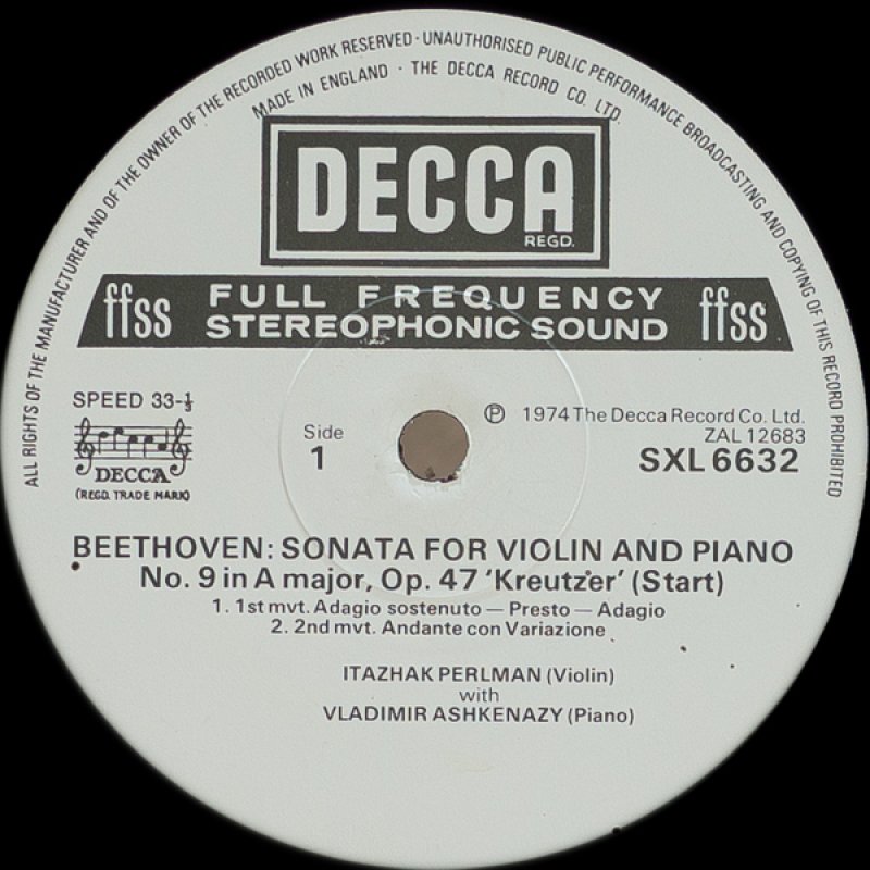 画像3: イツァーク・パールマン(Vn)/ベートーヴェン:ヴァイオリン・ソナタ第9番イ短調作品47「クロイツェル」 (3)