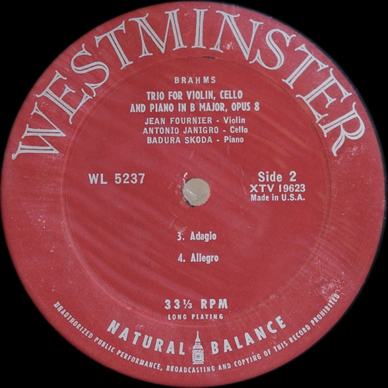画像4: ピエール・フルニエ(Vc)他/ブラームス:ピアノ三重奏曲第1番ロ長調作品8(未開封盤) (4)