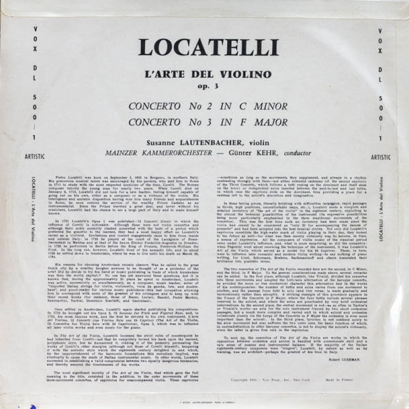 画像2: ズザーネ・ラウテンバッハー(Vn)/ロカテッリ: ヴァイオリン協奏曲作品3-2&3  (2)
