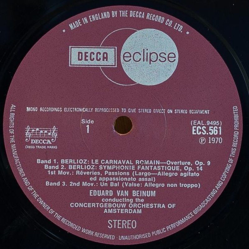 画像3: エドゥアルド・ヴァン・ヴェイヌム指揮/ベルリオーズ：幻想交響曲作品14 (3)