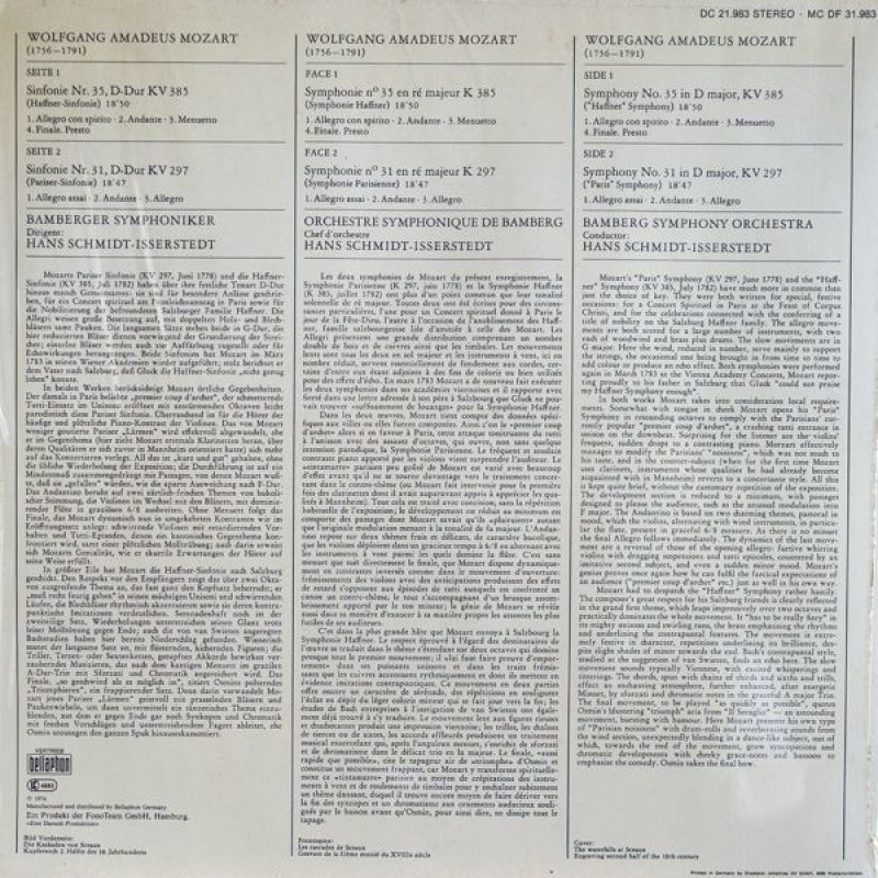 画像2: ハンス・シュミット＝イッセルテット指揮/モーツァルト： 交響曲第35番、第31番 (2)