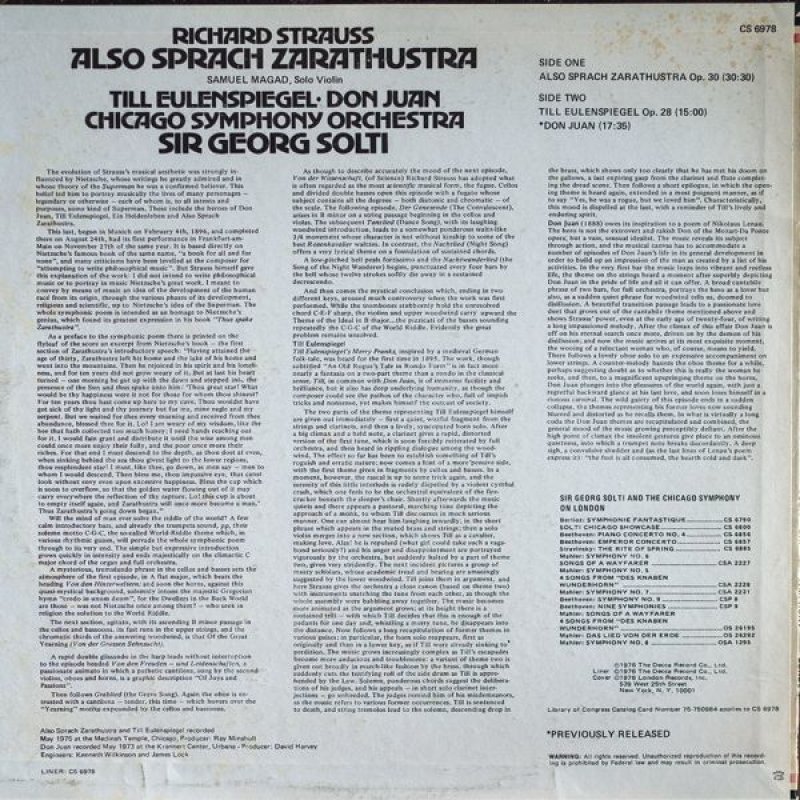 画像2: サー・ゲオルク・ショルティ指揮 /R.シュトラウス: ツァラトゥストラはかく語りき (2)