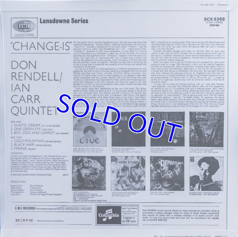 画像2: ドン・ランデル/イアン・カー・クインテット/CHANGE-IS (2)