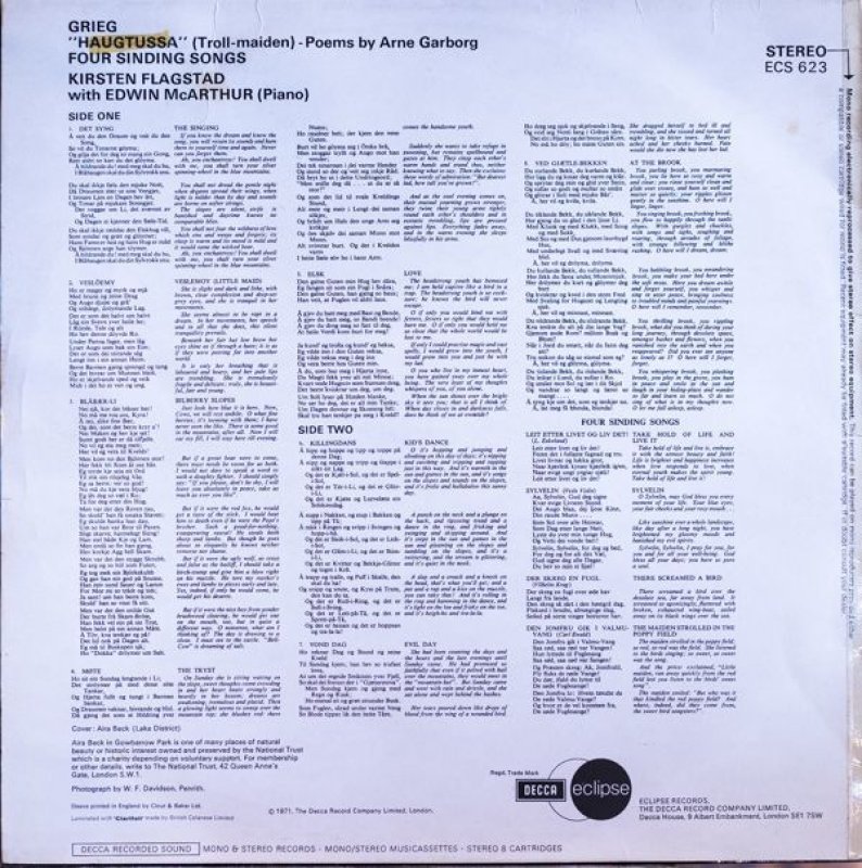 画像2: キルステン・フラグスタート（Sop.）/グリーク：歌曲集「山の娘」作品67 (2)