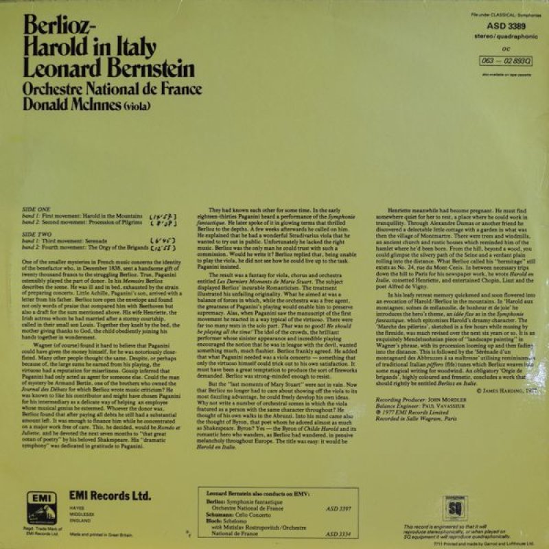 画像2: レナード・バーンスタイン指揮/ベルリオーズ：イタリアのハロルド作品16 (2)