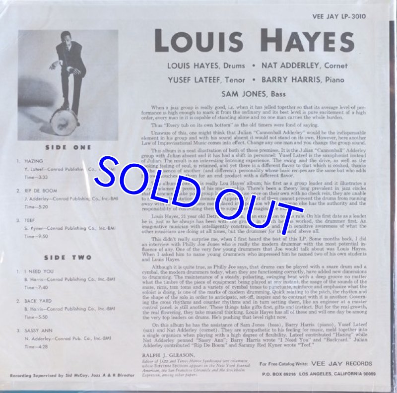 画像2: ルイス・ヘイズ（ds）/LOUIS HAYES (2)