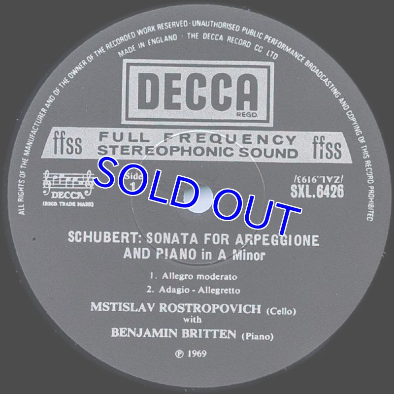 画像4: ムスチフラフ・ロストロポーヴィチ(Vc)/シューベルト:アルペジョーネ・ソナタ (4)