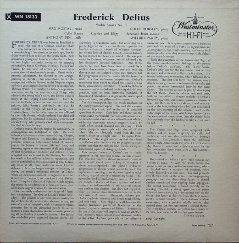 画像2: マックス・ロスタル(Vn) /デューリアス: ヴァイオリン・ソナタ第2番 (2)