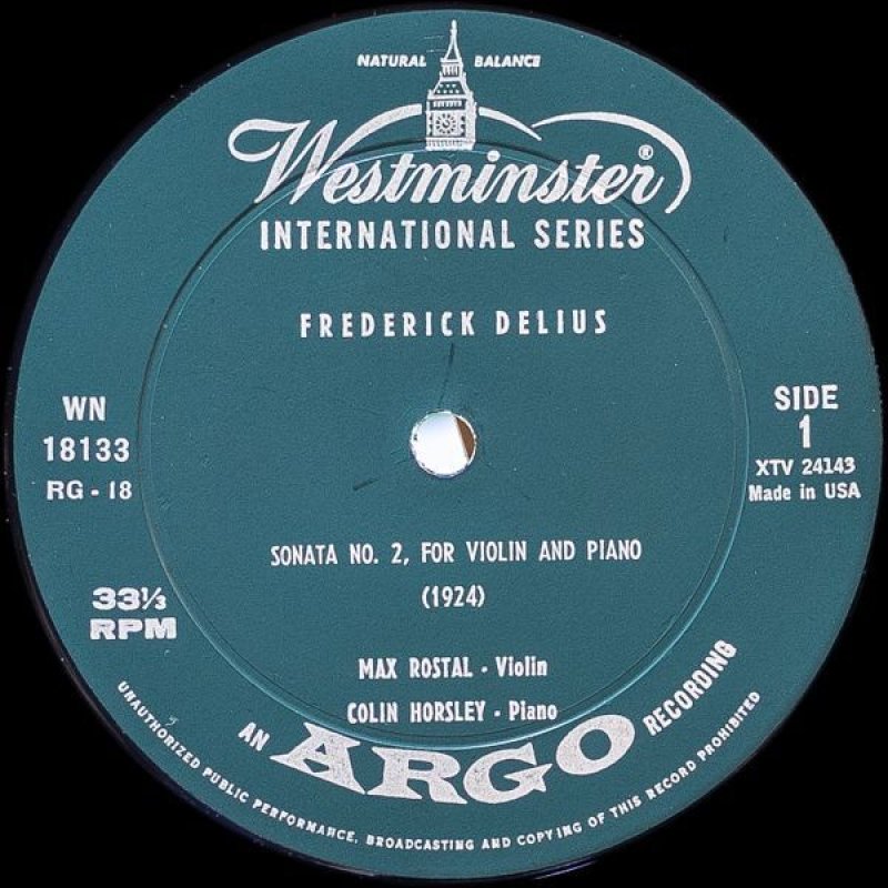 画像3: マックス・ロスタル(Vn) /デューリアス: ヴァイオリン・ソナタ第2番 (3)