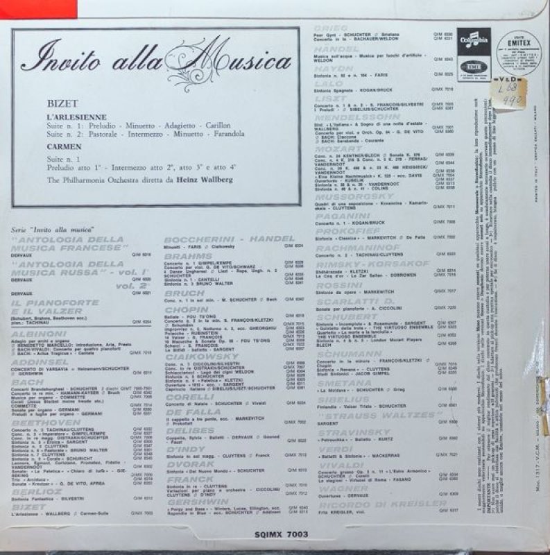 画像2: ハインツ・ワルベルク指揮/ビゼー：組曲「アルルの女」、カルメン (2)