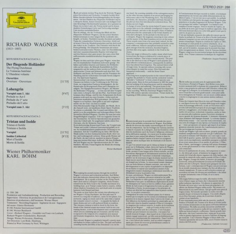 画像2: カール・ベーム指揮/ワーグナー:序曲、前奏曲集 (2)