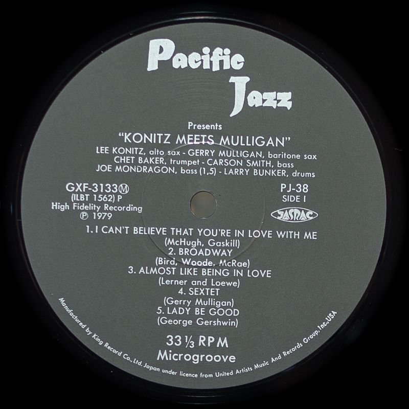 画像4: チェット・ベイカー(tp)/コニッツ・ミーツ・マリガン(キング盤) (4)