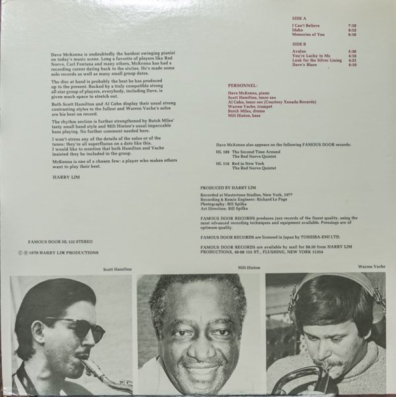 画像2: デイヴ・マッケンナ(p)/NO HOLDS BARRED (2)