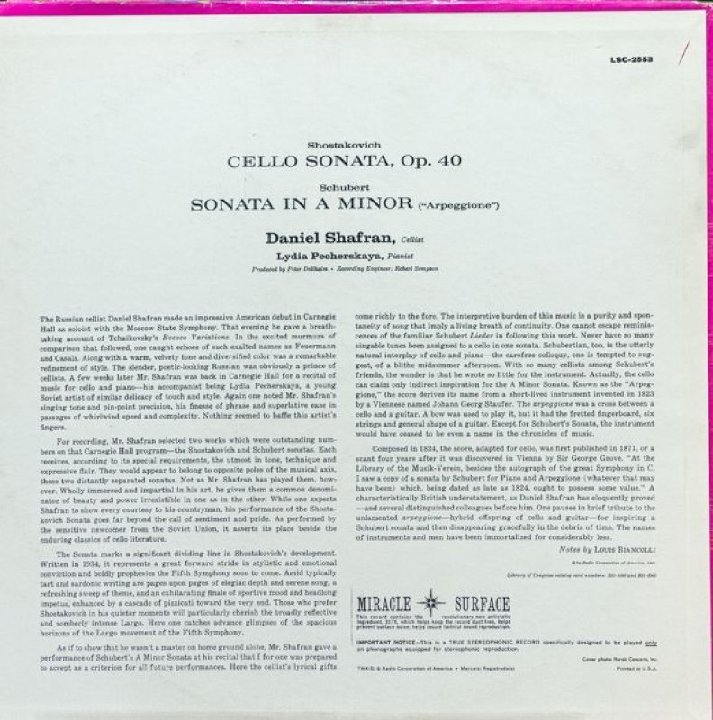 画像2: ダニイル・シャフラン(Vc)/ シューベルト:アルペジョーネ・ソナタ (2)