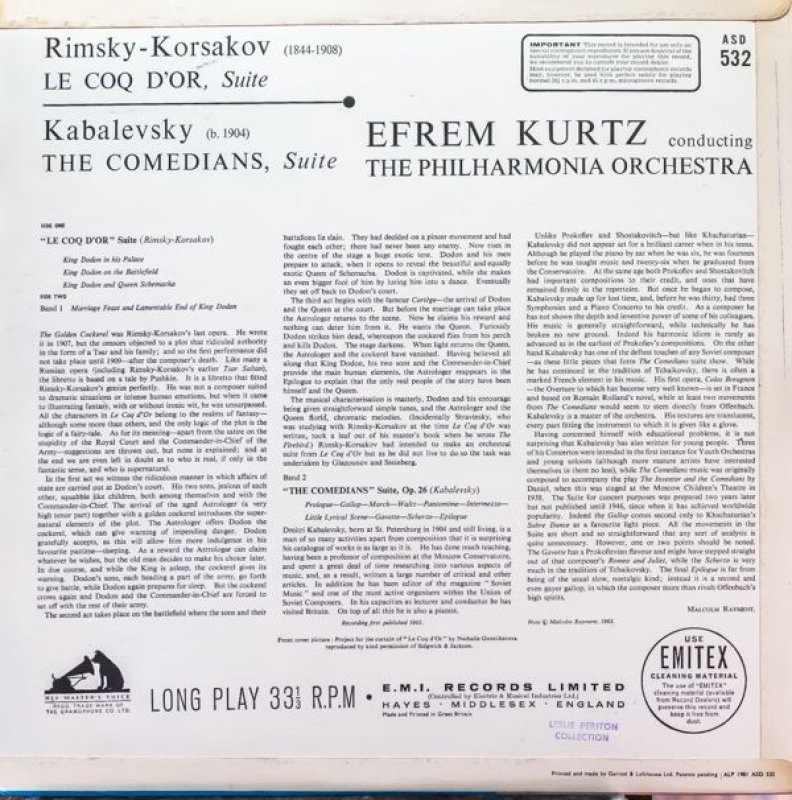 画像2: エフレム・クルツ指揮/リムスキー=コルサコフ:組曲「金鶏」 (2)